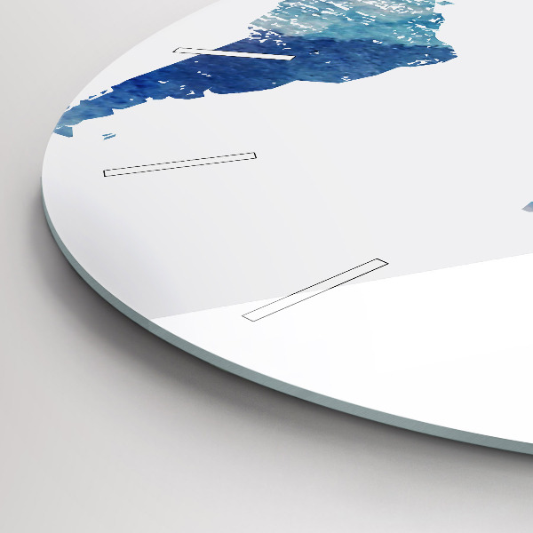 Ceas rotund de perete din sticlă Harta lumii