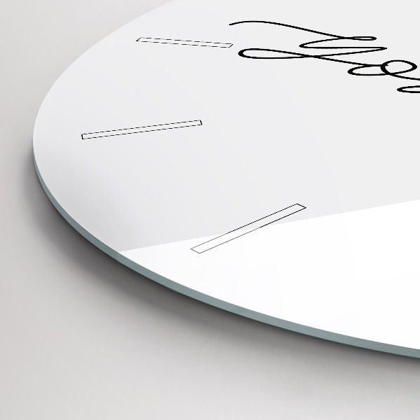 Ceas rotund de perete din sticlă Inscripția Fii tu însuți