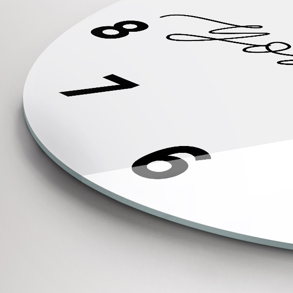 Ceas rotund de perete din sticlă Inscripția Fii tu însuți