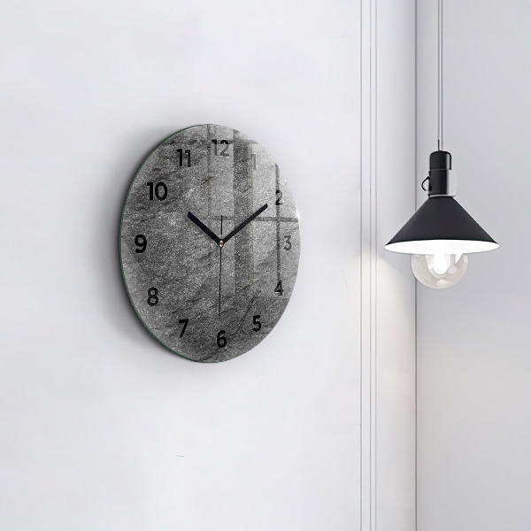 Ceas rotund de perete din sticlă Roca vulcanica