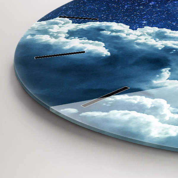 Ceas rotund de perete din sticlă cerul de noapte