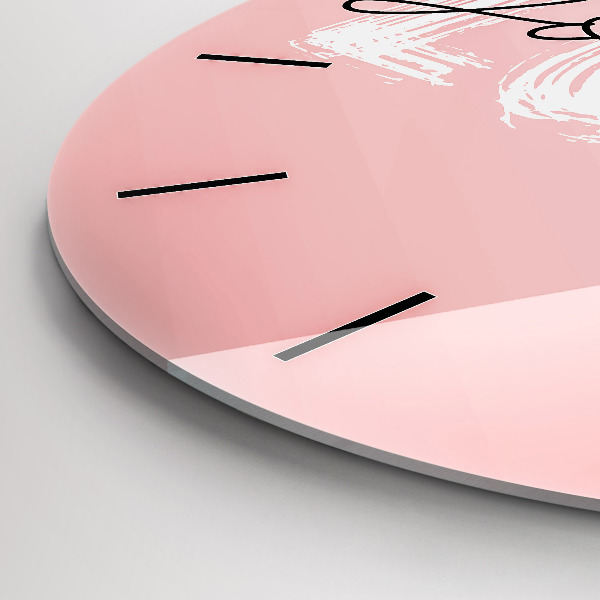 Ceas rotund de perete din sticlă Inscripție Iubește-te pe tine însuți