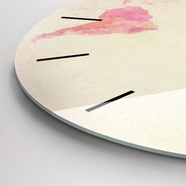 Ceas rotund de perete din sticlă Harta lumii acuarela