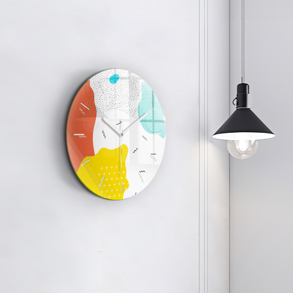 Ceas rotund de perete din sticlă Abstracția POP