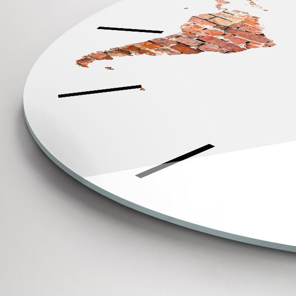 Ceas rotund de perete din sticlă Hartă veche din cărămidă