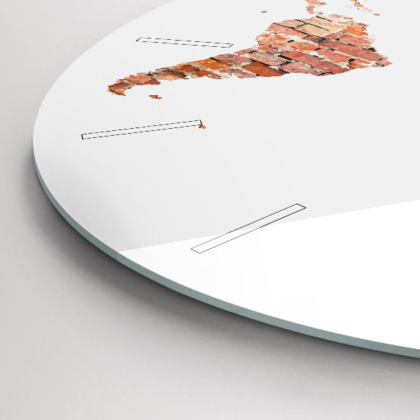 Ceas rotund de perete din sticlă Hartă veche din cărămidă