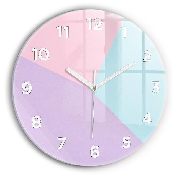 Ceas rotund de perete din sticlă Model pastel