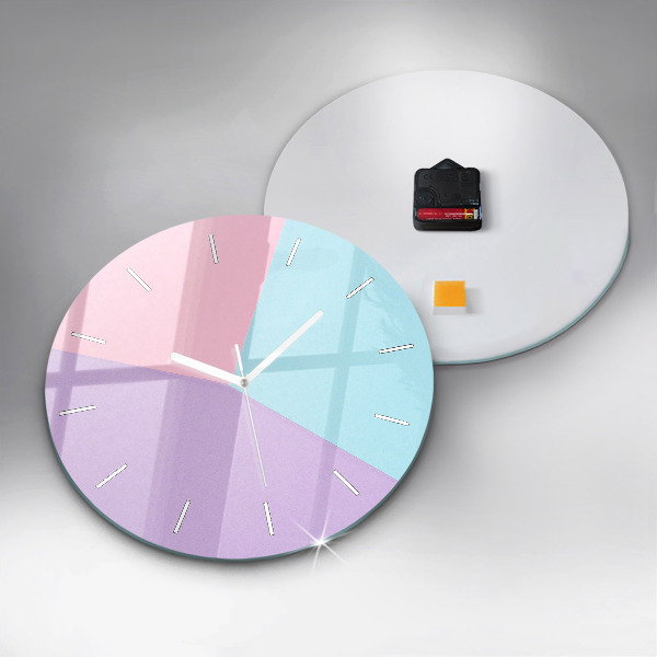 Ceas rotund de perete din sticlă Model pastel