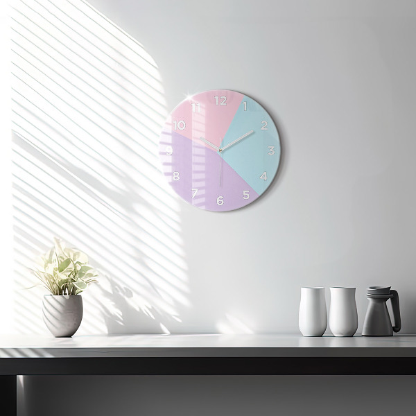 Ceas rotund de perete din sticlă Model pastel