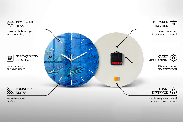 Ceas rotund de perete din sticlă Zid de cărămidă închisă la culoare