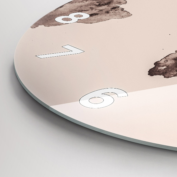 Ceas rotund de perete din sticlă Harta lumii acuarela