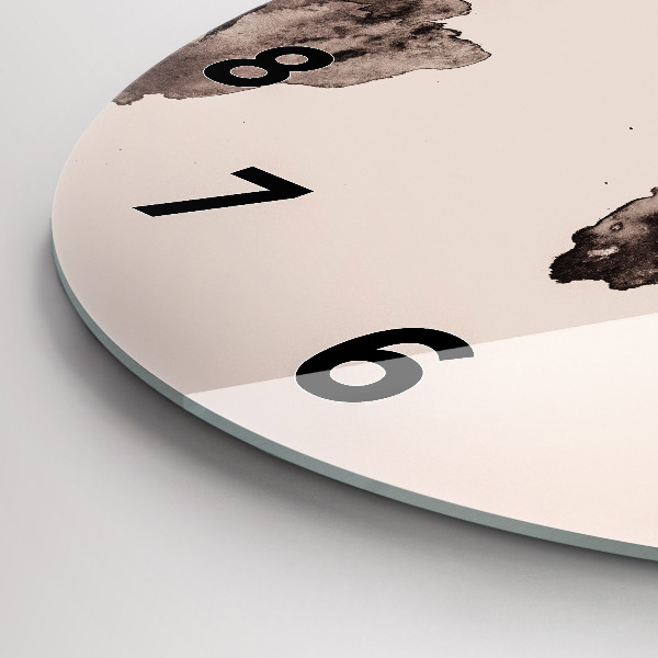 Ceas rotund de perete din sticlă Harta lumii acuarela