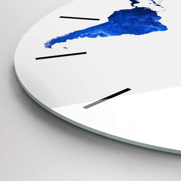 Ceas rotund de perete din sticlă Harta lumii spațiale