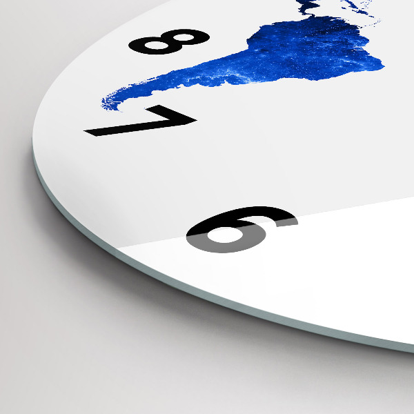 Ceas rotund de perete din sticlă Harta lumii spațiale