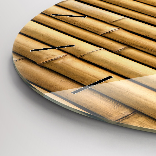 Ceas rotund de perete din sticlă Bețe de bambus