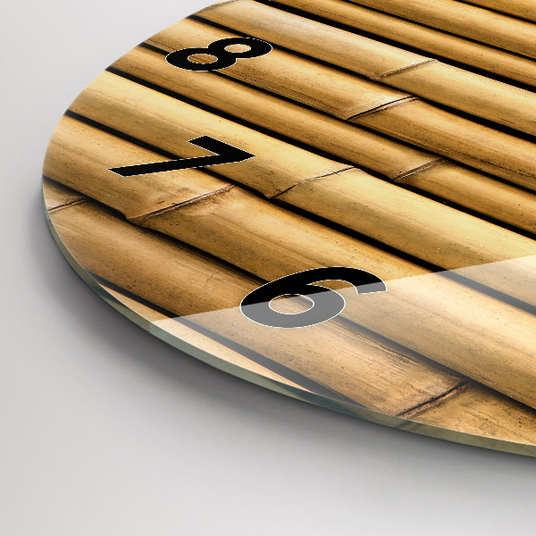 Ceas rotund de perete din sticlă Bețe de bambus