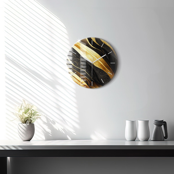 Ceas rotund de perete din sticlă Abstracție elegantă
