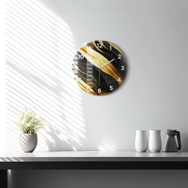 Ceas rotund de perete din sticlă Abstracție elegantă