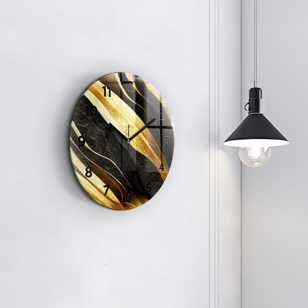 Ceas rotund de perete din sticlă Abstracție elegantă