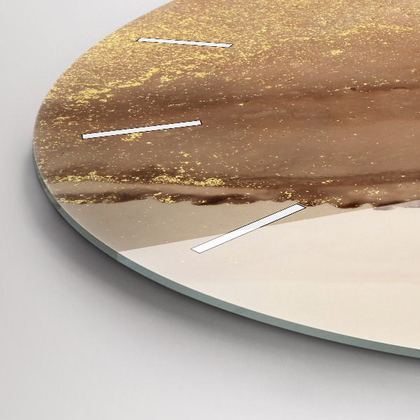 Ceas rotund de perete din sticlă Artă modernă bej