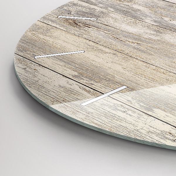 Ceas rotund de perete din sticlă Panouri din lemn