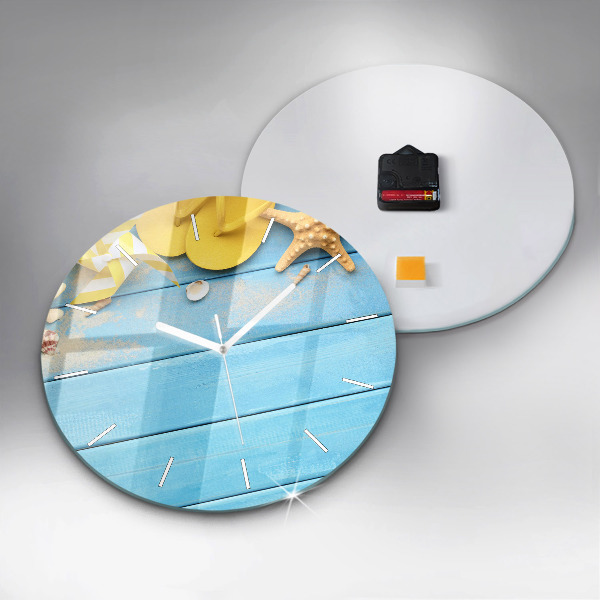 Ceas rotund de perete din sticlă Accesorii și plăci de plajă