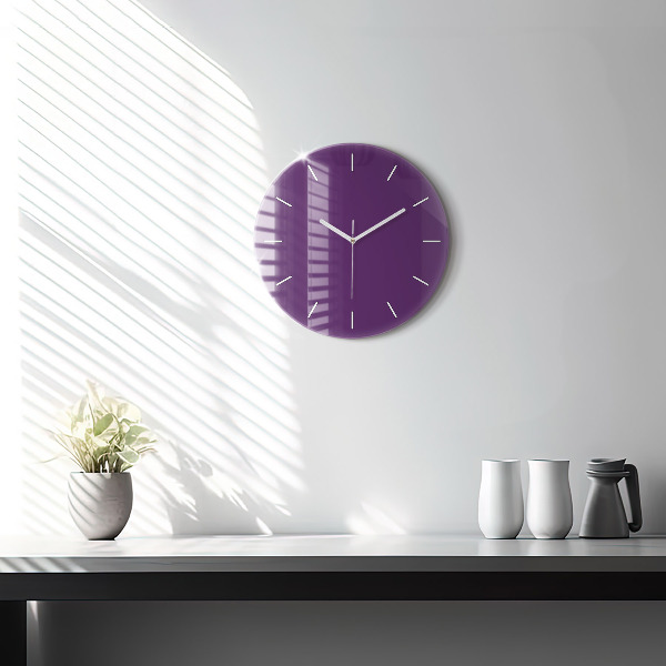 Ceas rotund de perete din sticlă Violet