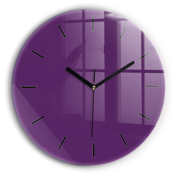 Ceas rotund de perete din sticlă Violet