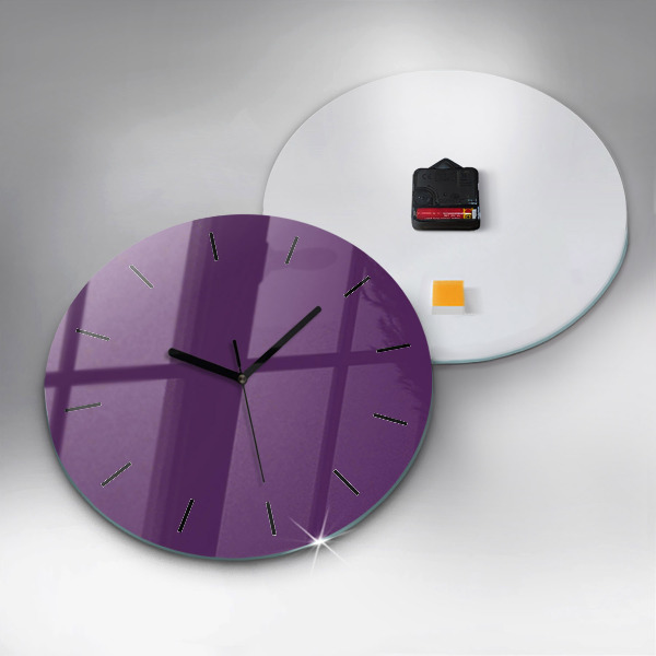 Ceas rotund de perete din sticlă Violet