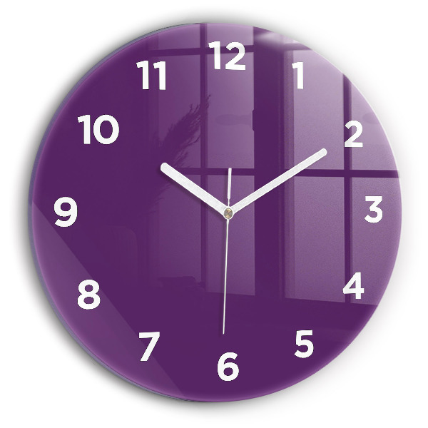 Ceas rotund de perete din sticlă Violet