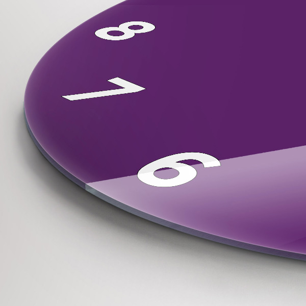 Ceas rotund de perete din sticlă Violet