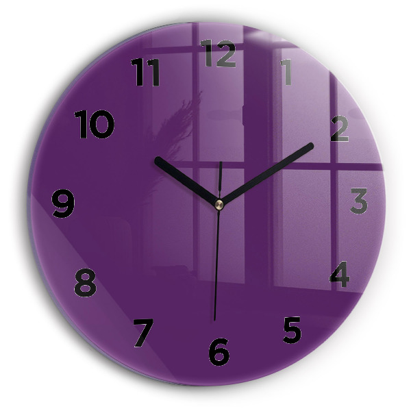 Ceas rotund de perete din sticlă Violet
