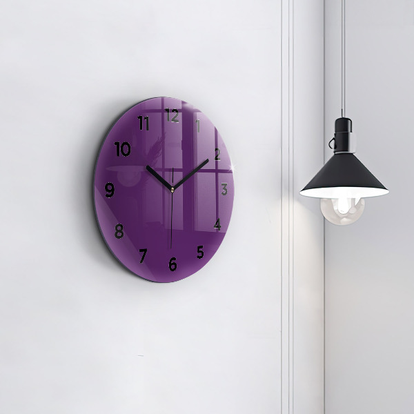 Ceas rotund de perete din sticlă Violet