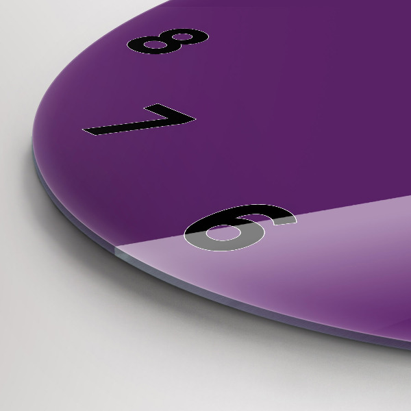 Ceas rotund de perete din sticlă Violet