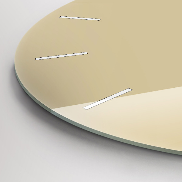 Ceas rotund de perete din sticlă Bej