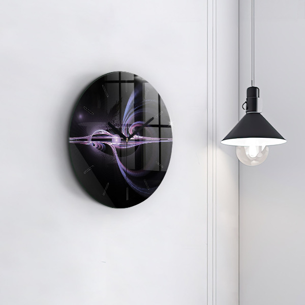 Ceas rotund de perete din sticlă Abstracție violet