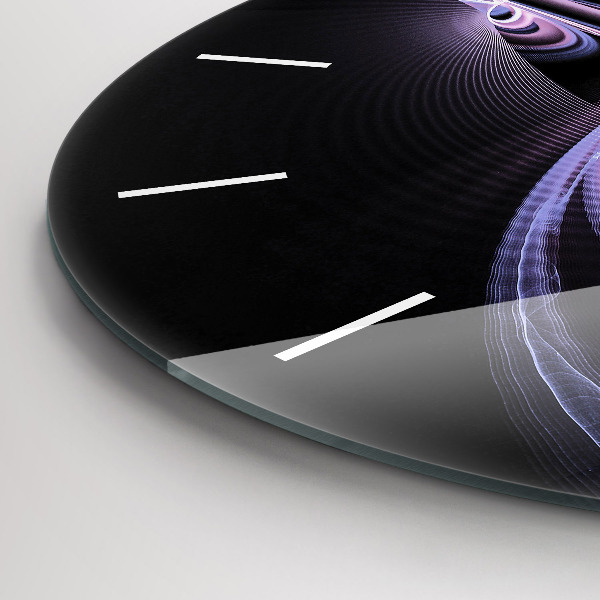 Ceas rotund de perete din sticlă Abstracție violet