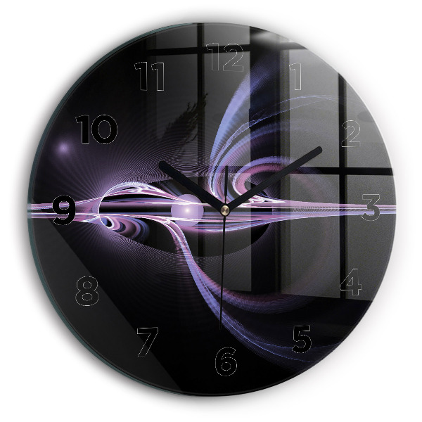 Ceas rotund de perete din sticlă Abstracție violet