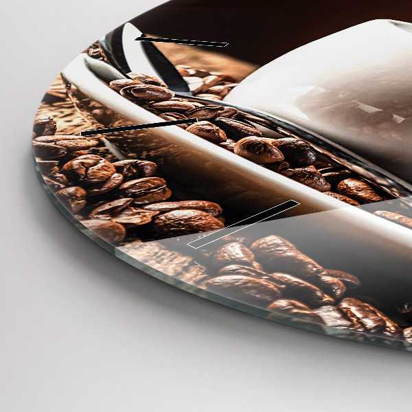 Ceas rotund de perete din sticlă O ceașcă de cafea