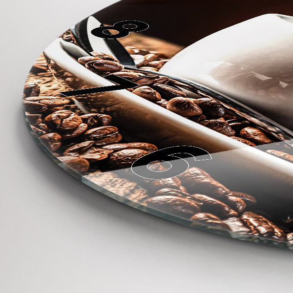 Ceas rotund de perete din sticlă O ceașcă de cafea