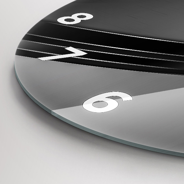 Ceas rotund de perete din sticlă Linii de argint