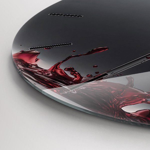 Ceas rotund de perete din sticlă Un pahar de vin roșu