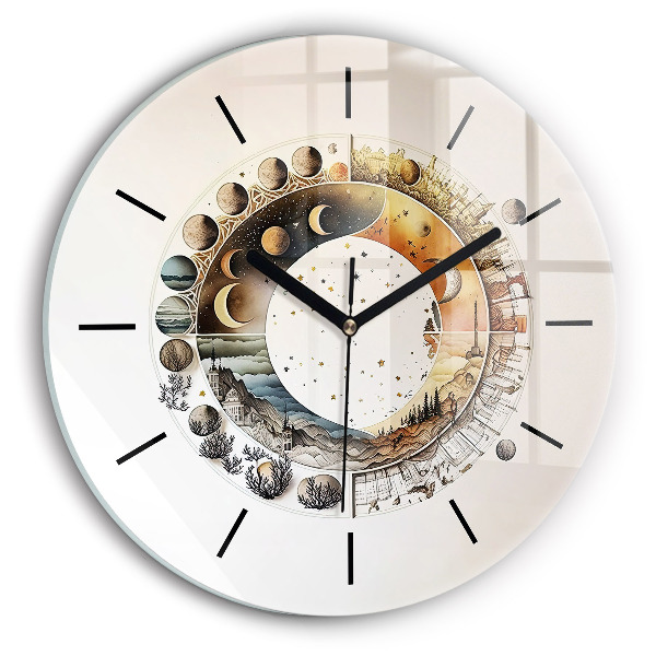 Ceas rotund de perete din sticlă Ceas de astronomie