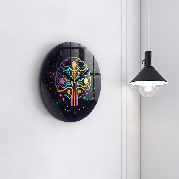 Ceas rotund de perete din sticlă Abstracție colorată