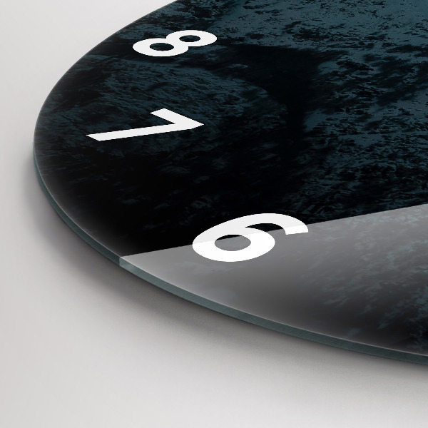 Ceas rotund de perete din sticlă Apus de soare la munte