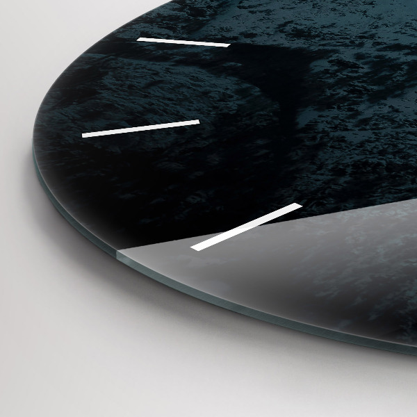 Ceas rotund de perete din sticlă Apus de soare la munte