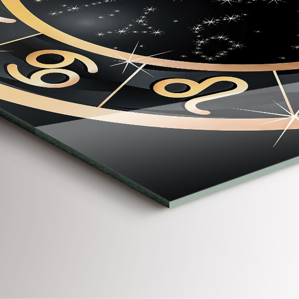 Ceas din sticlă pătrat Černá znamení zvěrokruhu