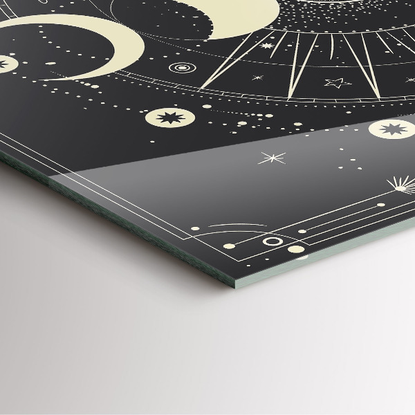 Ceas din sticlă pătrat Měsíce a Slunce