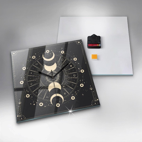 Ceas din sticlă pătrat Měsíce a Slunce