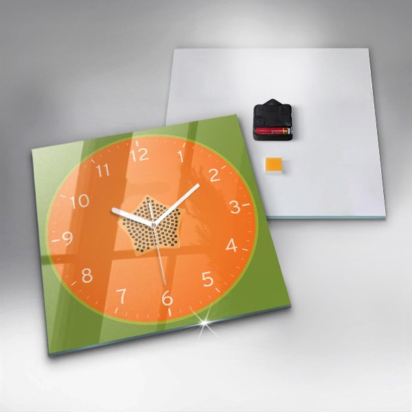 Ceas din sticlă pătrat Papája ovoce